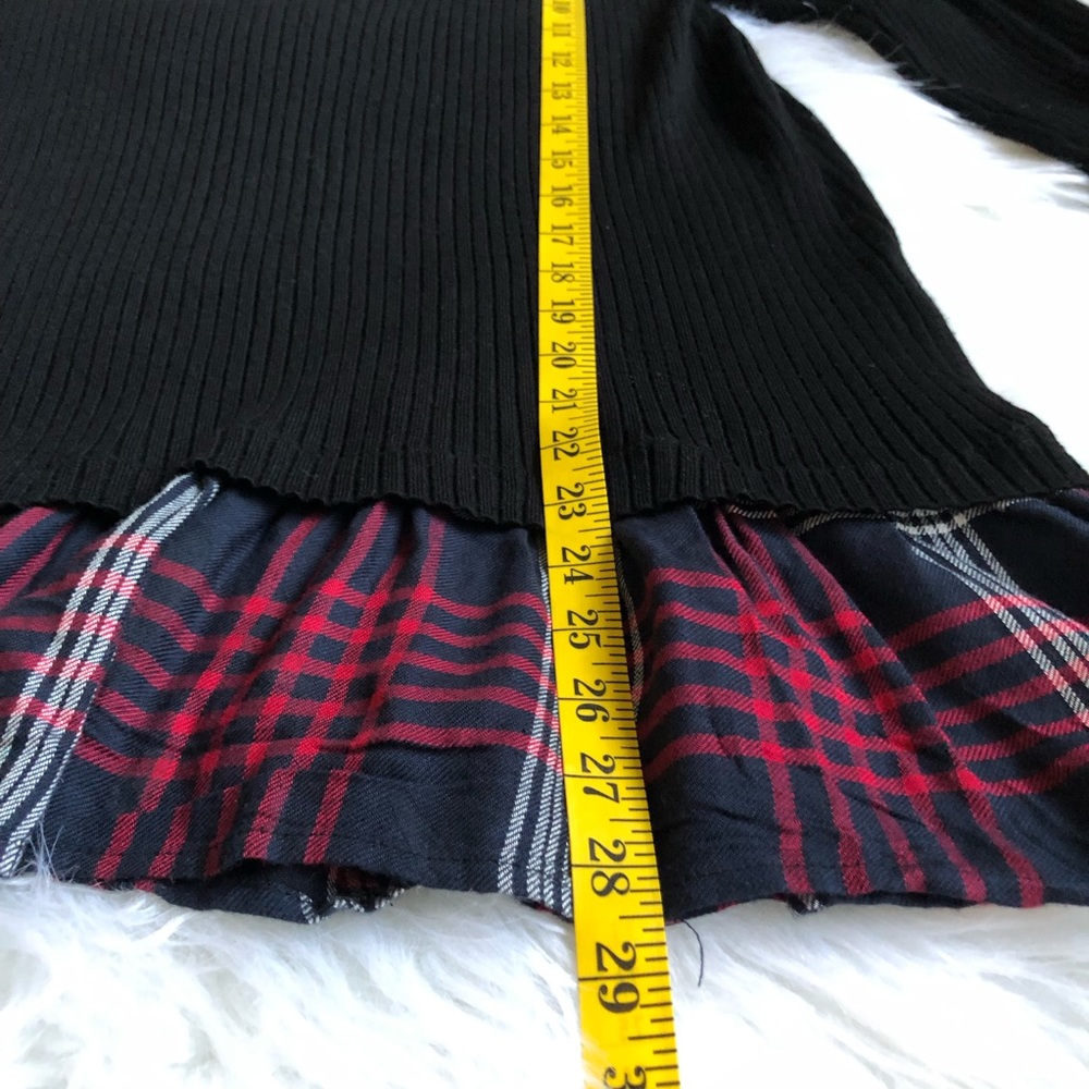 ❌SOLD❌TORRID Ribbed Knit Plaid Twofer Sweater - Picture 7 of 8